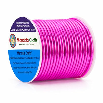 12 Gauge Magenta Anodized Aluminum Craft Wire (60 Foot)