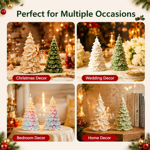 2 PCS 3D Christmas Tree Silicone Molds (2 Count)