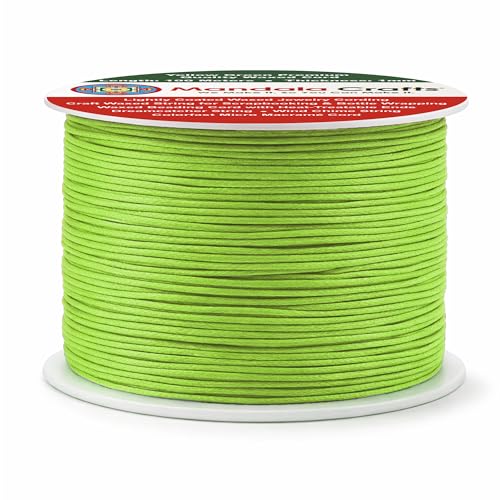 1mm Yellow Green Waxed Cord