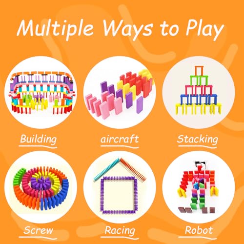 1000 Piece Dominoes Set for Kids with Extra 20 Blocks (1020 Count)