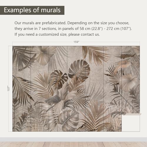 Jungle Wallpaper Vintage Tropical Plants wall murals for Bedroom 159"x107"