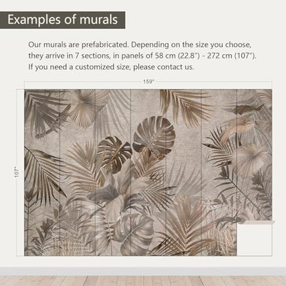 Jungle Wallpaper Vintage Tropical Plants wall murals for Bedroom 159"x107"