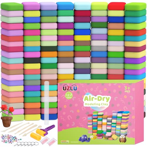 254 Pcs Air Dry Clay 160 Colors Modeling Model Magic Clay for DIY Molding Starter Kit with Sculpting Tools (254 Count)