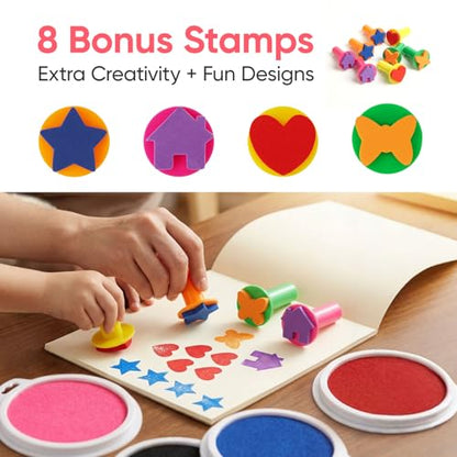 16 Colors 2 Pack Stamp Pads & Ink Pads for Kids