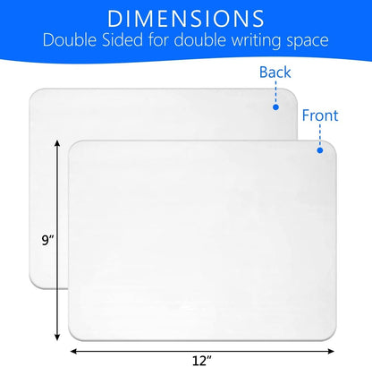 Small White Board, 9 x 12 Double Sided Dry Erase Lapboard for Kids, Office and Classroom