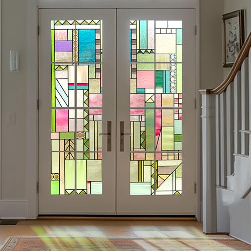 3D Stained Glass Window Privacy Film Decorative Non (1329.03 sq in)