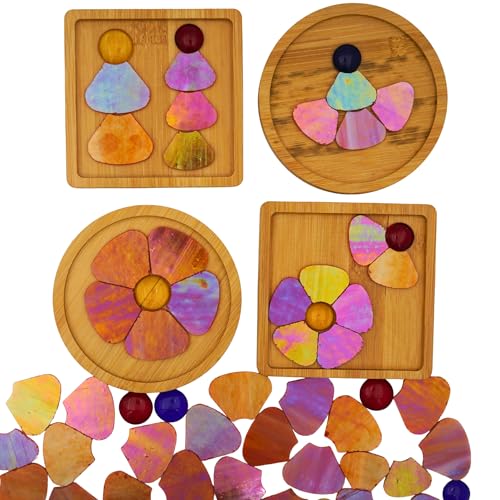 Iridescent Flower Mosaic Tiles (12 Count)