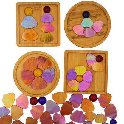Iridescent Flower Mosaic Tiles (12 Count)