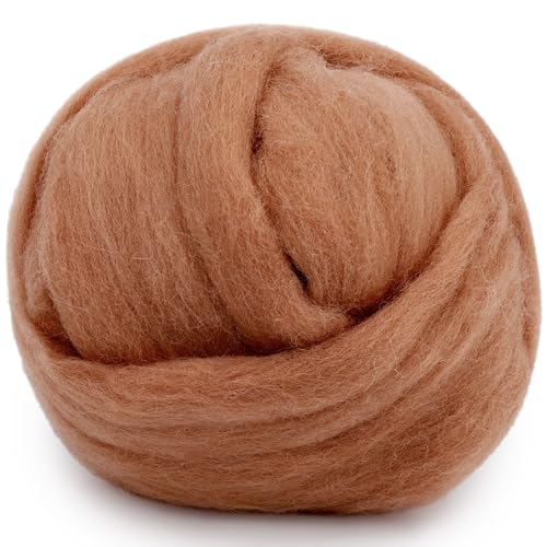 1.76oz Oak Brown Natural Wool Roving