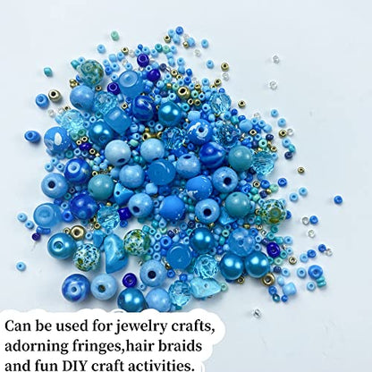 Assorted Glass Resin Beads Multi Size Colors Smooth Cracked Gravel Millet Spacer Beads for Bracelets Necklace Earring DIY Jewelry Making Craft