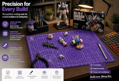 A3 (19"x13") Professional Grade Self-Healing Cutting Mat (Purple) - Odor-Free, Double-Sided, Eco-Friendly, Non-Slip, Premium Desk mat for DIY, Crafting, Model Building,and Art Projects