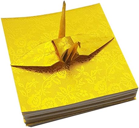 100 Origami paper sheets paper pack Gold Origami paper cranes 6x6 inches for Folding paper, Origami cranes, origami decoration, cardstock - Crafty Corner