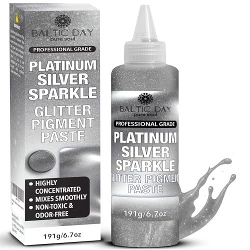 Platinum Silver Sparkle Epoxy Pigment Paste XL (6.7 Ounce)