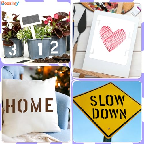 6 Inch 42 Pcs Reusable Letter Number Symbol Stencils (42 Count)