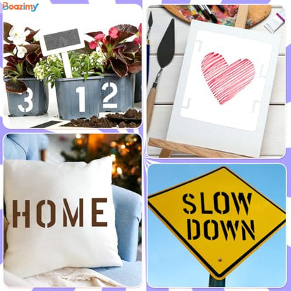 6 Inch 42 Pcs Reusable Letter Number Symbol Stencils (42 Count)