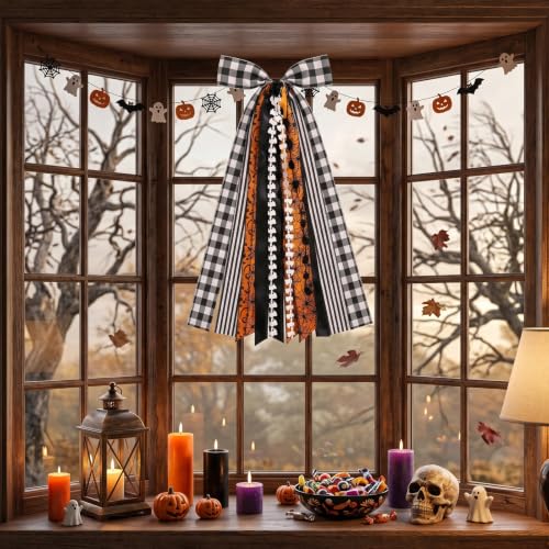 Large Halloween Ribbon Bow for Wreath