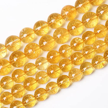 4mm 90Pcs Natural Citrine Beads for Jewelry Making Gemstone Round Loose Beads DIY Bracelet Necklace