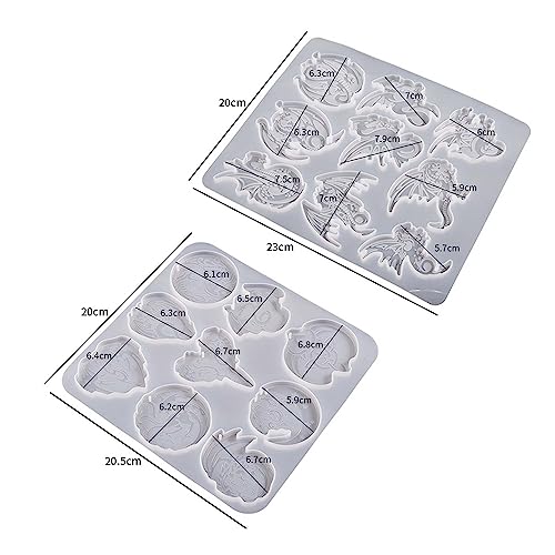 2 Pack Dragon Keychain Resin Mold