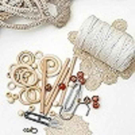 Macram Kit - 227pc Macram Wall Hanging Kit. Macram Plant Hanger Kit Supplies 225y Macram Cord 3mm Beads Wood Dowels Rings E Book. Macram Starter Set Hanging Plant DIY Craft Safe Kits Adults Beginners