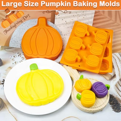 Halloween Pumpkin Silicone Molds for Baking (3 Count)
