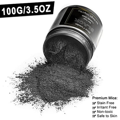 Black Mica Powder Pigment (3.5 Ounce)