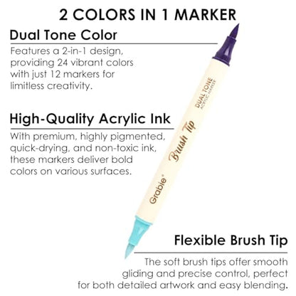 24 Color Acrylic Paint Markers