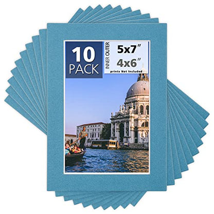 Mat Board Center 10 Pack 5x7 Photo Mats for 4x6 Picture