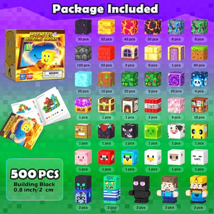 500PCS Magnetic Blocks for Kids Ages 4 (500 Count)