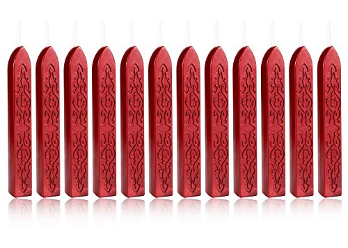 12Pcs Sealing Wax Sticks with Wicks for Wax Seal Stamp (12 Count)
