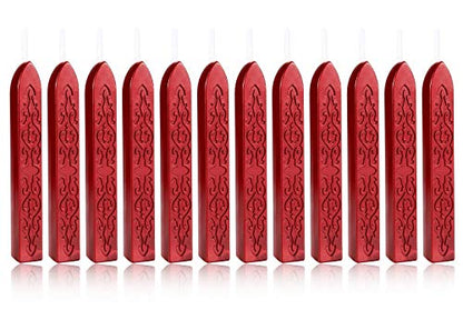 12Pcs Sealing Wax Sticks with Wicks for Wax Seal Stamp (12 Count)