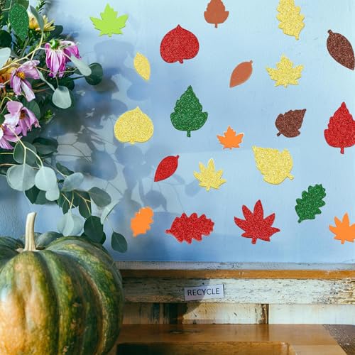 300Pcs Fall Foam Leaf Stickers