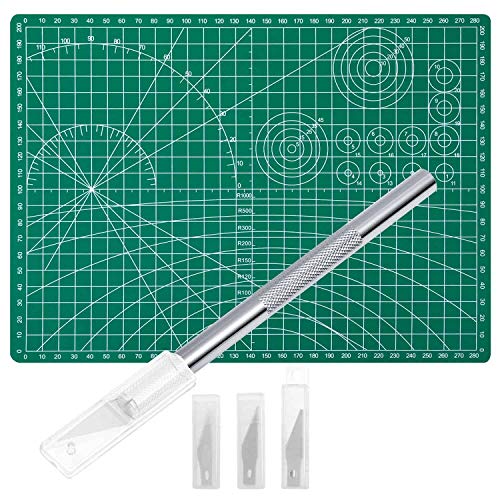 Craft Knife Precision Cutter and Self Healing Cutting Craft Mat Hobby Knife Set with 30 PCS Knife for Art Hobby Craft Scrapbooking Stencil (32 Count)