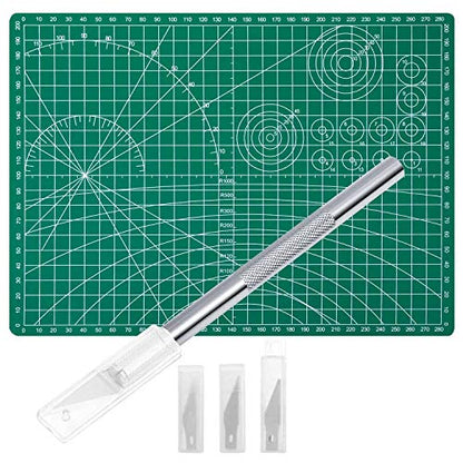 Craft Knife Precision Cutter and Self Healing Cutting Craft Mat Hobby Knife Set with 30 PCS Knife for Art Hobby Craft Scrapbooking Stencil (32 Count)