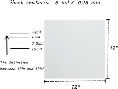 BANLTRE 12 Pieces 6 mil Blank Template Material Stencils Mylar for Cutting Paper Clear Transparency Sheet 12 × 12 inch (12-6 mil)