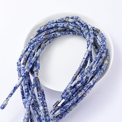 Natural Blue Sodalite Rectangle Tube Beads 4x13mm 38cm (28 Count)
