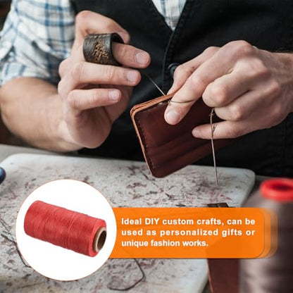 Waxed Thread 197 Yard 1mm 210D Flat Wax Thread Polyester Waxed String for Leather Sewing Hand Weaving Book Binding Home Decoration