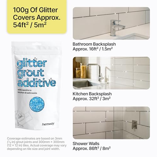 Ocean Blue Glitter Grout Additive 100g Metallic Flakes (3.5 Ounce)