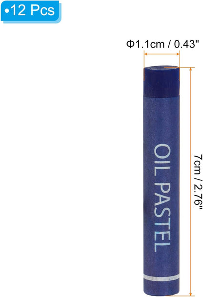 PATIKIL Blue Oil Pastels, 12Pcs Soft Oil Crayons Creamy Pastels Stick Art Supplies for Art Painting Drawing Blending Graffiti for Artists Beginners