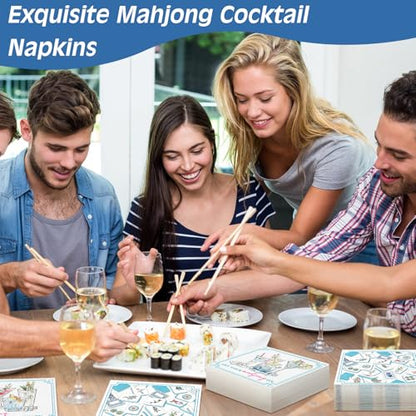 Mahjong Napkins 200 Pcs Cocktail Paper for Party Outdoor Events (200 Count)