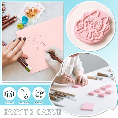 6 Pack 8"x10" Large Rubber Carving Blocks for Stamp Making
