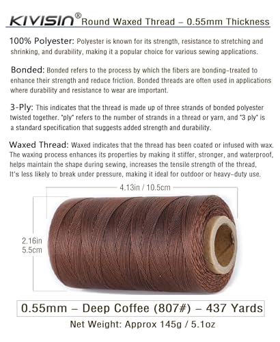 Sturdy Bonded Waxed Polyester Thread