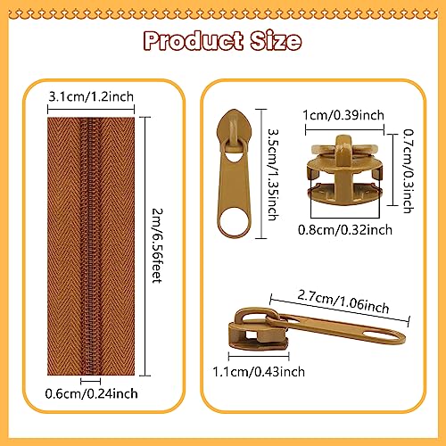 5# Zippers 12 m Nylon Endless Zip Set with Slider and Zip for Sewing and Crafts (12 Count)