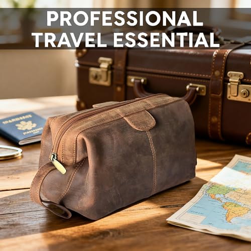 Leather Toiletry Bag for Men