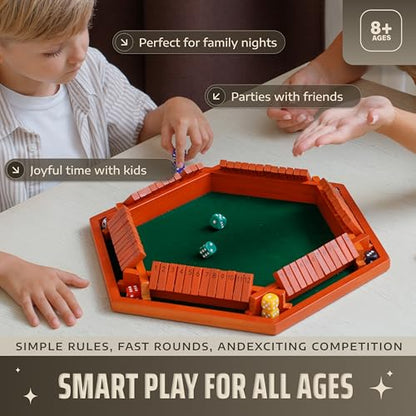 Shut The Box Game Wooden Board for 1