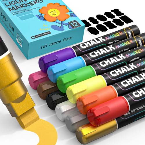 Chalk Markers for Windows & Glass (12 Count)