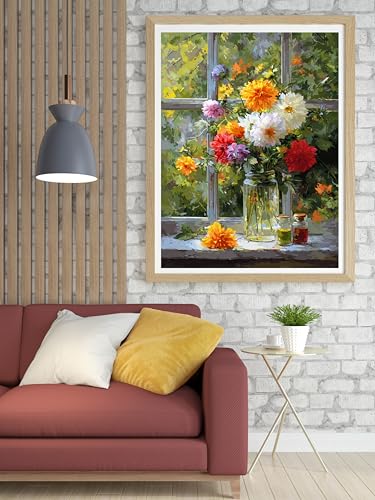 14 ct Counted Cross Stitch Kits for Adults Flowers Cross Stitch Patterns Stamped Printed Cross Stitch Kits