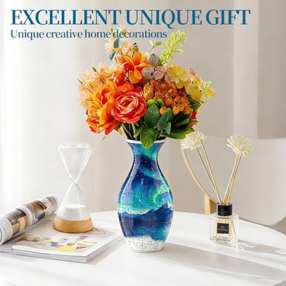 3D Puzzle Vase for Adults with 160 Plastic Pieces (160 Count)