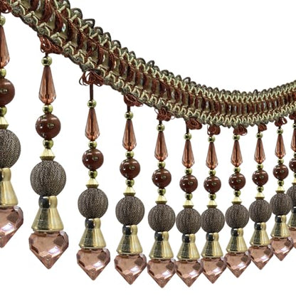 3yards Beading Fringe Trimming Long Beads Tassel Curtain Trim Ribbon Trim for Cover Edge Decorative