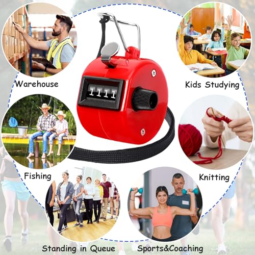 Yellow Handheld Tally Counter Clicker 4 Digital for School Event