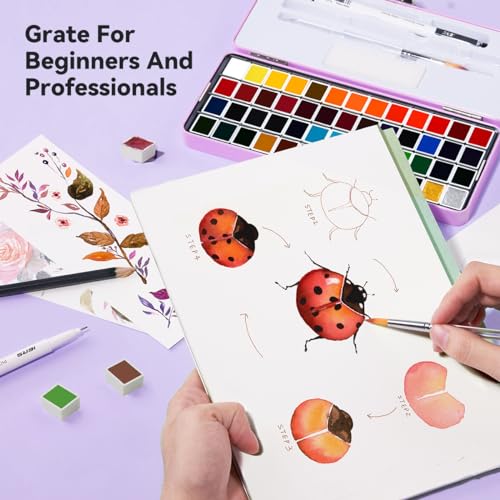 MeiLiang 52 Colors Watercolor Paint Set